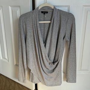 1. State grey wrap sweater